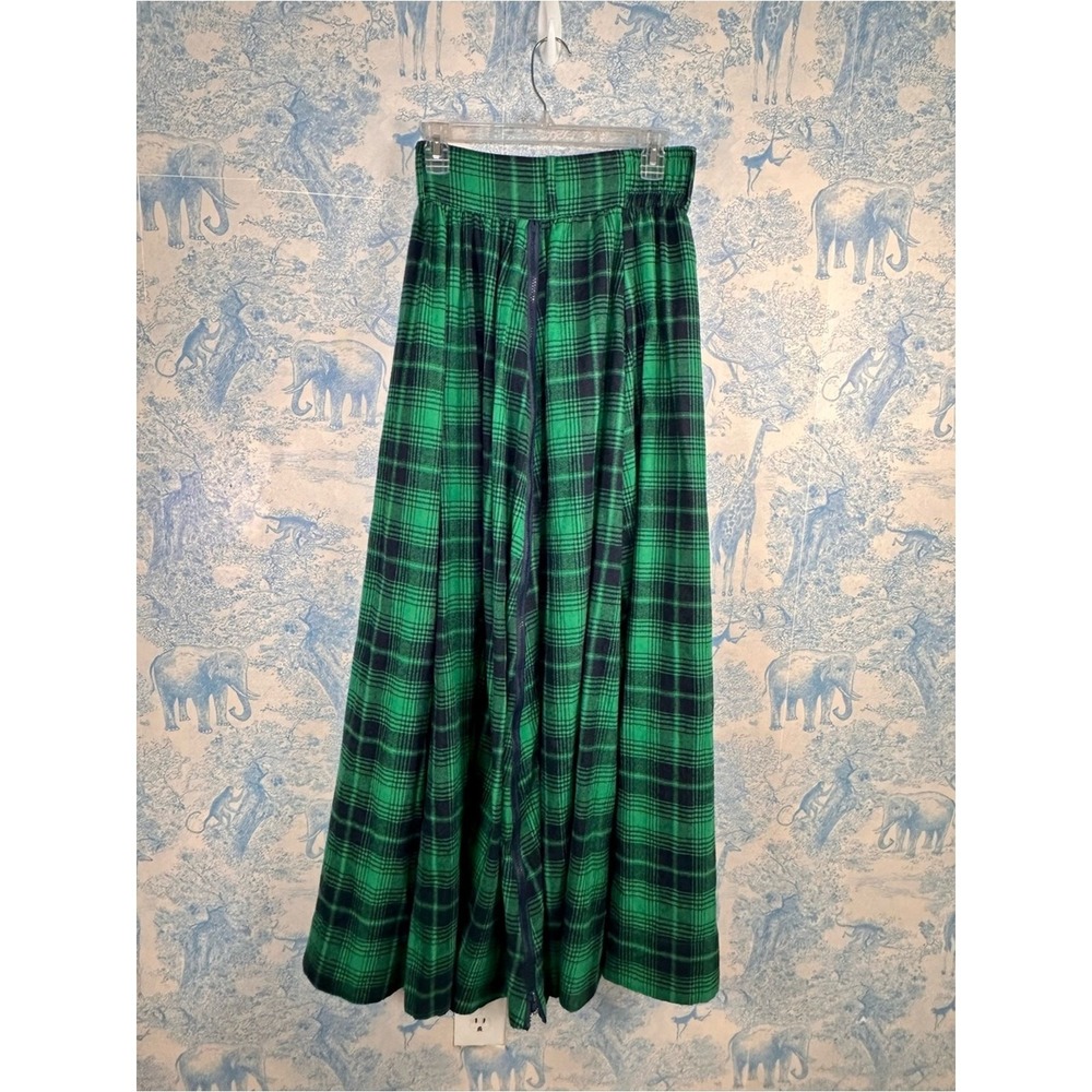 TOV Green Tartan Plaid Maxi Skirt Preppy Old Money Heritage Luxe Cottagecore S - Picture 7 of 7